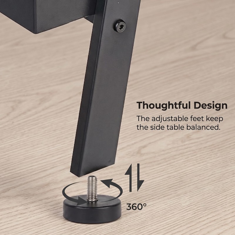 Farmhouse Side Table with Charging Station