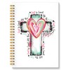 ROXMART Christian Cross Glitter Spiral Notebook, God Is Good All