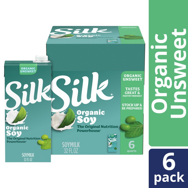 Silk Shelf-Stable Organic Soy Milk, Unsweetened, Dairy-Free, Vegan, Non-GMO Project
