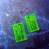 Matrix Trickle Code Programmer Dangle Earrings with Nickel Free Hooks,