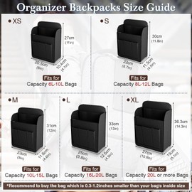 APSOONSELL Felt Backpack Organizer Insert Lightweight Backpack Shaper Foldable Tote Organizer for Handbag Tote Rucksack Shoulder Bag, Black, M