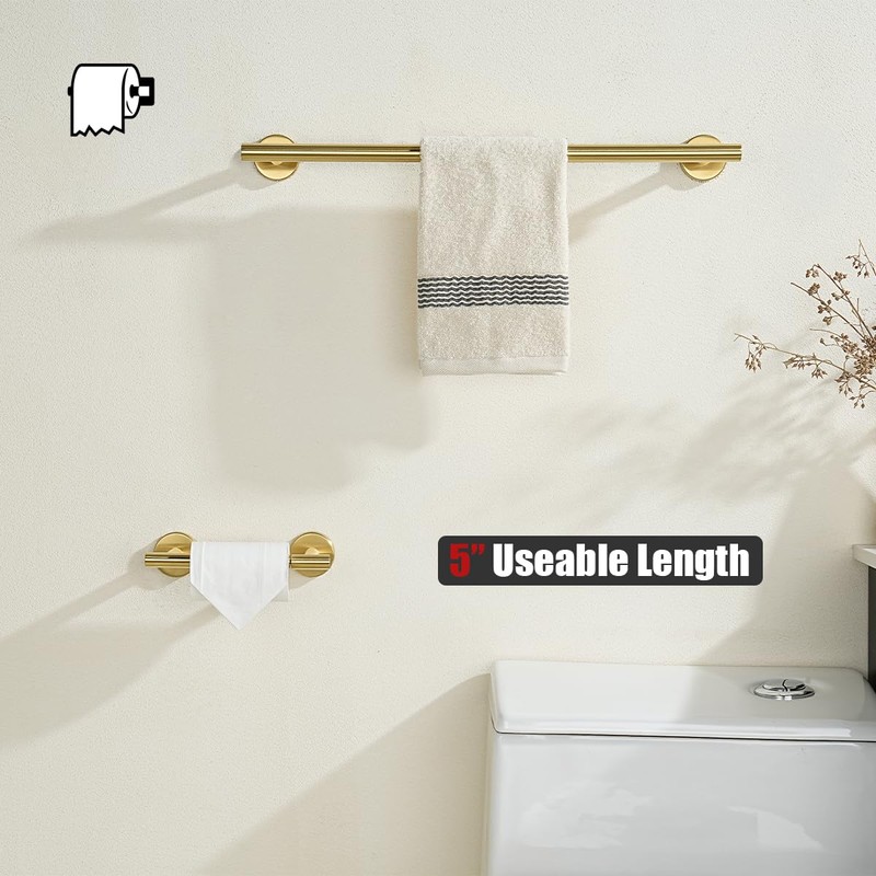 JQK Gold Toilet Paper Holder, Double Post Pivoting Tissue Holder