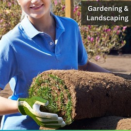 Guarded Fists Medium Size 1 Pair Gardening Gloves, for Men, Garden, Work, Mens, Heavy Duty Thorn proof Leather, Multipurpose, Green