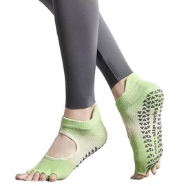 VEAGIA Yoga Socks, Pilates Socks, Five Toes, Graduated Color, Anti-Slip Dance Socks, Professional Yoga Socks for Women, Open Toe and Instep, Cool, Breathable, Durable, Moisture Wicking, Anti-bacterial