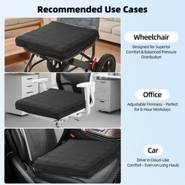 Makrozoia 17” Inflatable Seat Cushion for Pressure Sores on Buttocks – TPU Air Cushion for Pressure Relief, Portable Wheelchair & Office Seat Pad for Travel