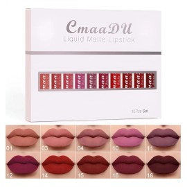 B Set De 10 Labiales Mate Impermeables Z