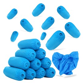 G4GADGET 200 Pack Disposable Shoe Covers - Blue, Waterproof, Anti-Slip, Tear-Resistant Overshoes for Indoor & Outdoor Use – Ideal for Floor, Carpet, Boot, Medical, Cleaning & Home Protection