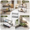 Standing Spice Rack Organiser Kitchen Spice Organiser Shelf Worktop Black