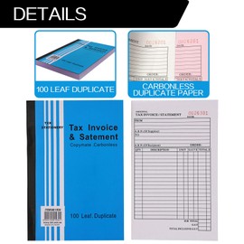 100 Leaf Tax Invoice Statement Book Copymate Carbonless Business A5 Size (1)