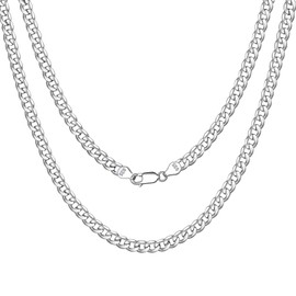 Sterling Silver Chain for Men Women Thin 2.8mm 24 Inch Cuban Choker Necklace