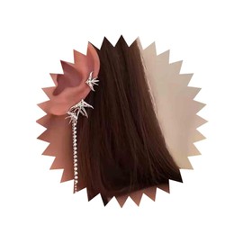 Aneneiceera Vintage Crystal Dove Cuff Wrap Earrings Silver Cz Dove Cuff Chain Earrings Long Tennis Chain Tassel Earrings Cz Dove Climber Crawler Earrings Teardrop Crystal Wrap Around Earrings Jewelry for Women (Left)