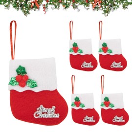 CHEERYMAGIC Mini Christmas Stocking, Xmas Stocking Tree Felt Ornaments Little Xmas Stockings Gift and Indoor Christmas Hanging Socks for Christmas Tree, Home, Garden Decoration A3HGWZ