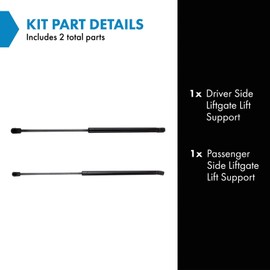 TRQ TRQ Driver & Passenger Side Liftgate Lift Support Shock Strut Set Compatible with 2002-2005 Honda Civic