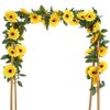 Beferr 4Pcs 7.2FT Artificial Sunflower Vine Hanging Sunflower Garland Silk