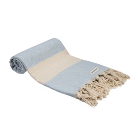 Blue Beach Turkish Towel Diamond -100x180cm Large Turkish Hammam Peshtemal Towel - Super Absorbent, Quick Dry, Lightweight, Compact Towels for Swimming, Bath, Gym, Sauna and Travel (Sky Blue, 1)