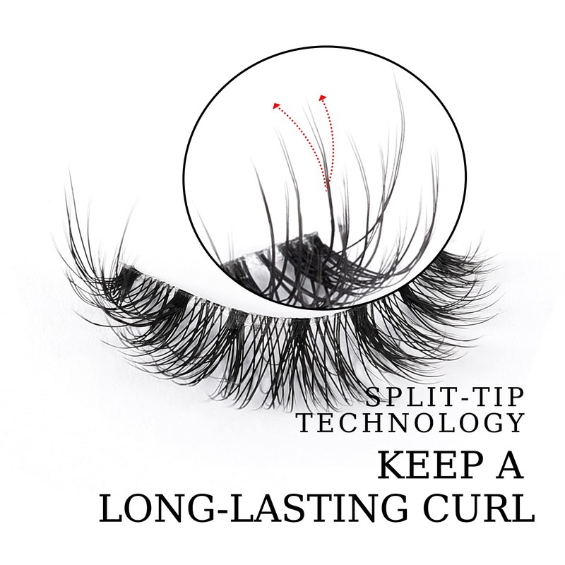 False Eyelashes Wispy Natural Look Lashes 5 Pairs Soft Faux