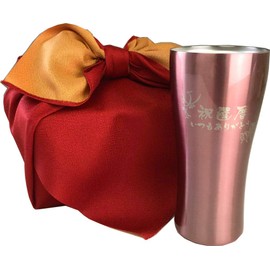 60th Birthday Celebration in Paulownia Box, Vacuum Insulated, Stainless Steel Tumbler, 14.2 fl oz (420 ml), 60th Birthday, Crane Turtle Pattern, Pink Tumbler, Red Furoshiki Specifications