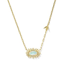 Kendra Scott Womens Elisa Bird Short Pendant Necklace Gold Opalite Illusion One Size One Size