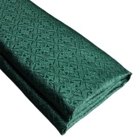Tinakim Jacquard Brocade Fabric, Faux Silk Material, for Chinese Dress Trim Costume DIY (Green, 1 Yard (29x36inch))