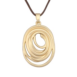 JAOYU Long Leather Necklace Women Boho Pendant Hippie Chunky Bohemian Wrap Choker Trendy Circle Statement Gold Round Necklaces