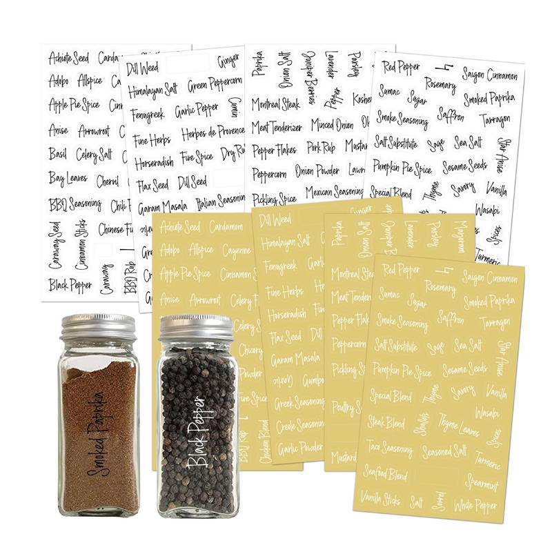 276Pcs Spice Name Stickers Spice Jars Label Kitchen Storage Organization