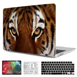 QCzyc Compatible with MacBook Air 15 inch Case 2023 2024 Release M3 A3114 A2941 M2 Chip Durable Plastic Animal Shell Case with Keyboard Cover & Mac OS Keyboard Sticker (Tiger 01)