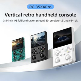 Voacle RG35XX Pro Retro Handheld Game Console , RG 35XXPro Support HDMI TV Output 5G WiFi Bluetooth 4.2 , 3.5 Inch IPS Screen Linux System Built-in 64G TF Card 4353 Games(White)