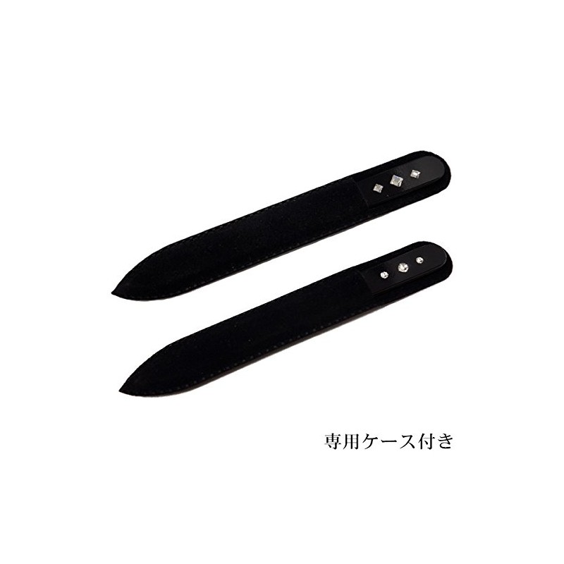 Braagek Glass Nail File, Double-Sided Type, 5.5 inches (140 mm),