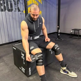 Vendas Rodilla Para Gimnasio, Knee Wraps Para Gym, Crossfit Color Gris