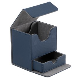 unicorn step Deck Case, Trading Card Case, Compatible with Trading Card Sleeves, Stores Over 100 Cards [Damekan Dice, Small Items] PU Leather (Black)