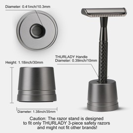 THURLADY Single Blade Razor Stand Holder, Safety Razor Storage Stand for Men and Women, Metal Holder for Upright Safety Razor, Essentials Shaving Accessories (Gun Black)