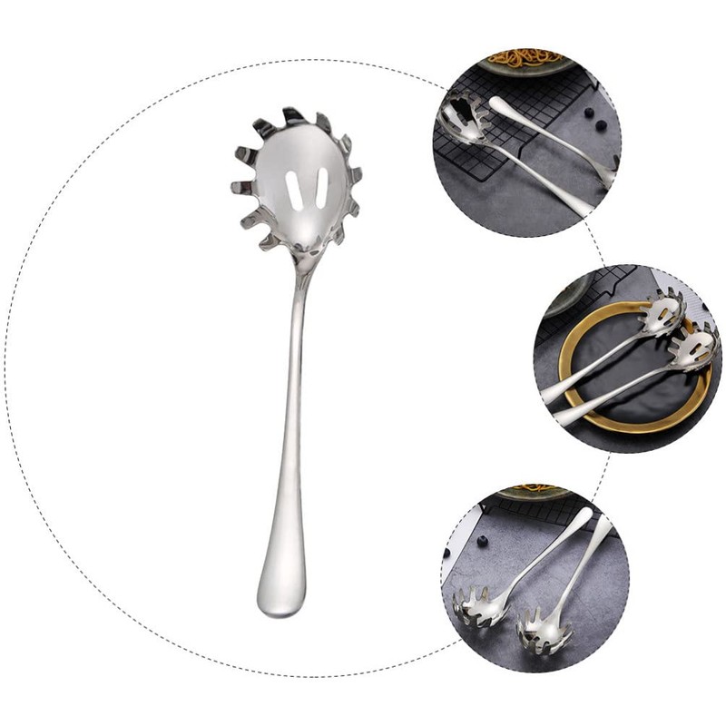 Cabilock Stainless Steel Spaghetti Server Spoon with Teeth Kitchen Noodle