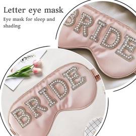 Bride Sleep Mask, Bride Eye Mask, Mrs Satin Bridal Eye Maskes Soft Sleep Maskes for Honeymoon Travel Meditation, Mrs Bridal Gifts to Adjust Night Sleeping, Sleeping Masks for Wedding (Pink-Bride)