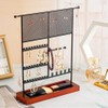 H-RONG Jewelry Stand Holder Earring Organizer Stand with Wooden 4