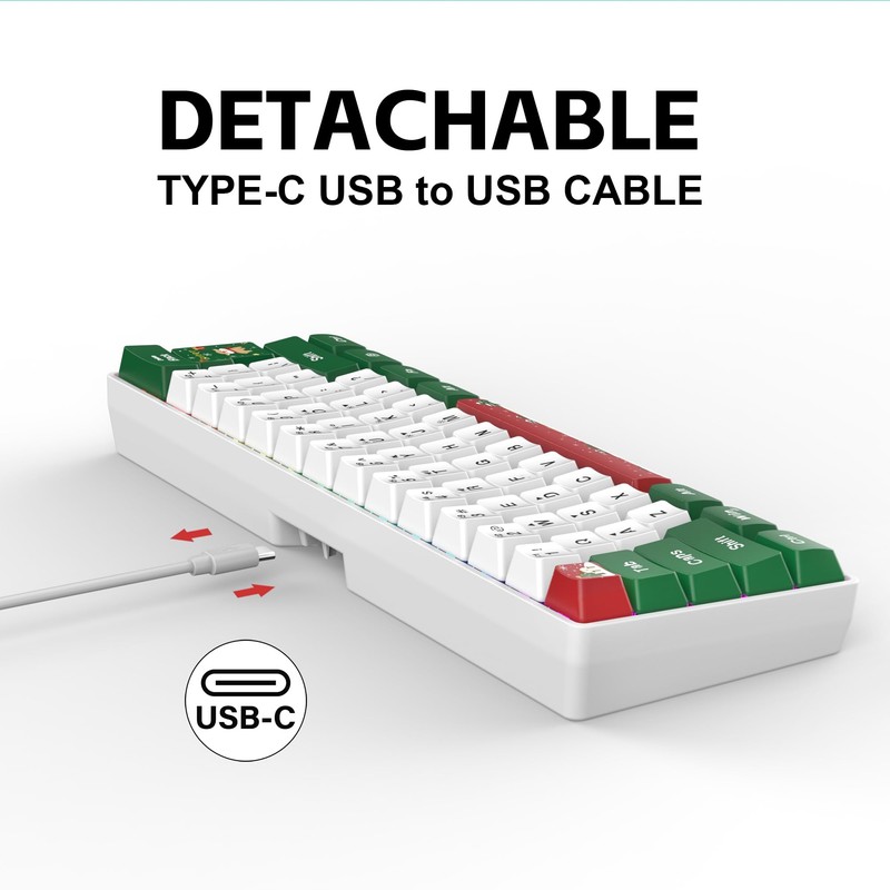 Snpurdiri 60% Wired Gaming Keyboard, RGB Backlit Small Ultra-Compact 61