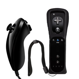 Wii Remote Controller,Wii Controller With Nunchuck Compatible with Wii/Wii U Console (Black)