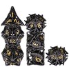SIQUK 7-Piece DND Dice Set, Metal Dice Game, Polyhedral Dice,