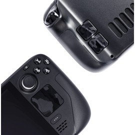 Luck&Link Touchpad Protector Steam Deck, Touch Pads und Back Buttons Schutz Haut Textur Aufkleber für steamdeck Touch Trackpads, (Schattentarnung-Schwarz, Trackpads+4 Tasten)
