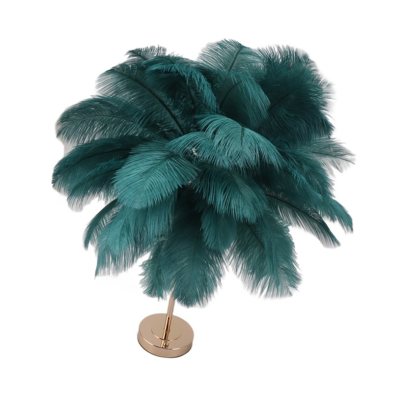 Ostrich Feather Table Lamp Rechargeable Modern Romantic Decoration Lamp Bedroom
