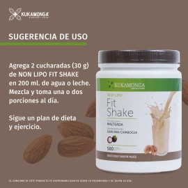 Non Lipo Fit Shake  580 g  Sabor Nuez  Apoya la Prdida de Peso de Forma Saludable  Sustituye una Comida al Da  Aporta Nutrientes, Saciedad y Energa...
