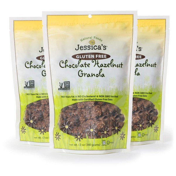 Jessica's Natural Foods, Gluten-Free Chocolate Hazelnut Granola 11oz (PACK of 3)