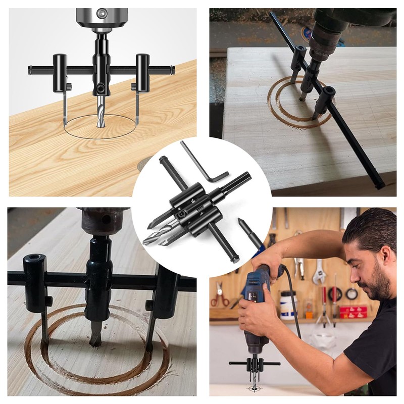 Circular Cutter Wood, 30-200 mm Hole Cutter Adjustable Hole Saws