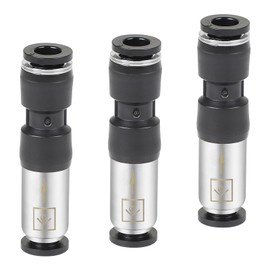 EFUTURETIME 3 x pneumatic check valve, 6 mm, compressed air connector, disposable pneumatic connector, stainless steel connectors for quick connection of air lines