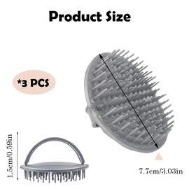 3 Pcs Hair Shower Massage Brushes Gray Hair Shampoo Brushes Plastic Scalp Scrubber for Men and Women Exfoliating and Relaxing Hair Care Tool