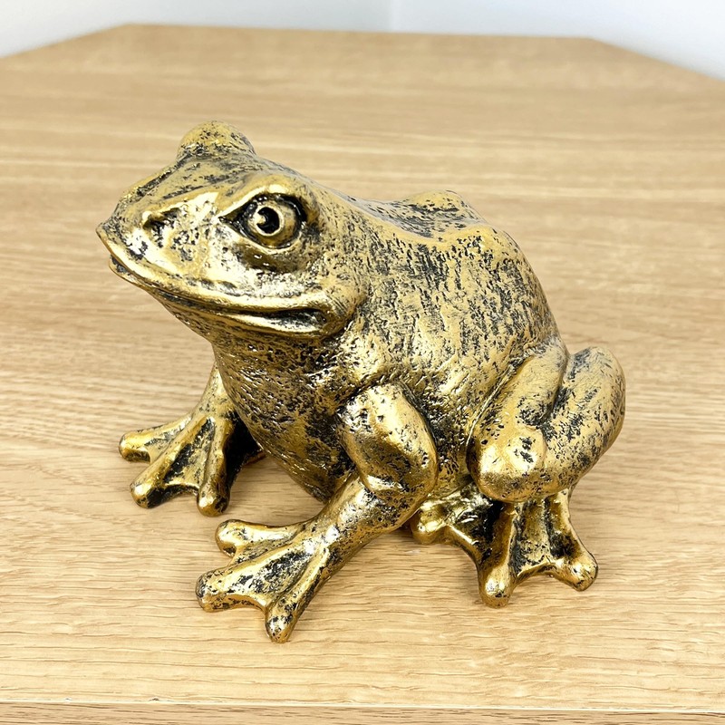 Alfie Francis Gold Frog Ornament Statue Home Shelf Decor Sculpture