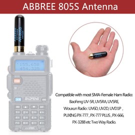 ABBREE Mini Short Walkie Talkie Ham Radio Antenna AR-805S SMA- Female 1.96inch Dual Band Long Range Antenna for Baofeng UV5R 5RM BF-F8HP PRO,K5 Plus,UV-21R,GM21,UV-K5 Two Way Radio,2Pack