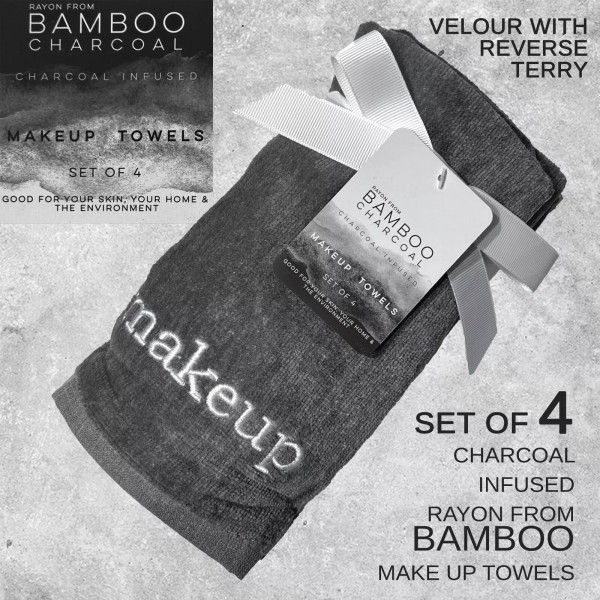 Bamboo Charcoal SET OF 4 New Bamboo Charcoal Embroidered MAKEUP