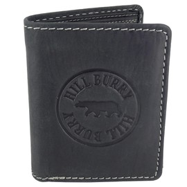 Genuine Leather Wallet • Wallet for Men and Women with RFID Protection • Wallet with Coin Compartment • Hill Burry HillBurry Wallet • Black for Men Wallet • Portrait Format, black, Classic