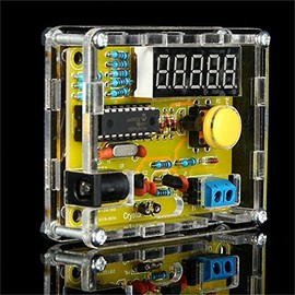 1Hz-50MHz Crystal Oscillator Tester Frequency Counter Tester Meter Cymometer Measurement Tester Module with Housing LED DIY Kit (In Parts)