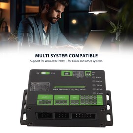 USB to UART I2C SPI JTAG Converter, Industrial USB Converter Supports Multiple Interfaces Aluminium Alloy Shell 3.3V 5V Operating Level